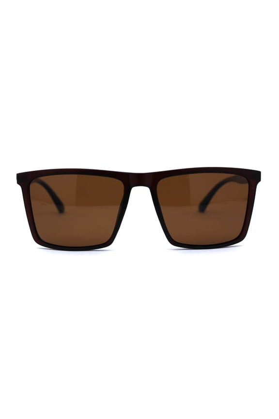 Polarized Mens Hipster Gentlemans Thin Horn Rim Sunglasses Matte Brown