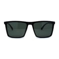 thumbnail image 1 of Polarized Mens Hipster Gentlemans Thin Horn Rim Sunglasses Shiny Black Green, 1 of 4
