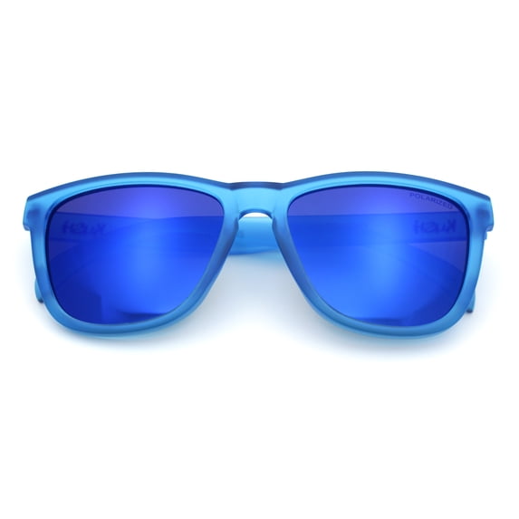 Polarized Mens Kush Color Mirror Pop Sport Horn Rim Sunglasses [Blue - Blue Mirror]