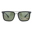 thumbnail image 1 of Polarized Mens Luxury Designer Rectangular Fashion Sunglasses Matte Black Gunmetal Green, 1 of 4