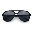thumbnail image 1 of Polarized Mens Metal Flex Hinge Round Fashion Racer Plastic Sunglasses All Black, 1 of 8