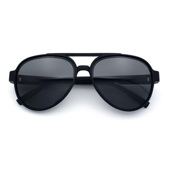 Polarized Mens Metal Flex Hinge Round Fashion Racer Plastic Sunglasses All Black
