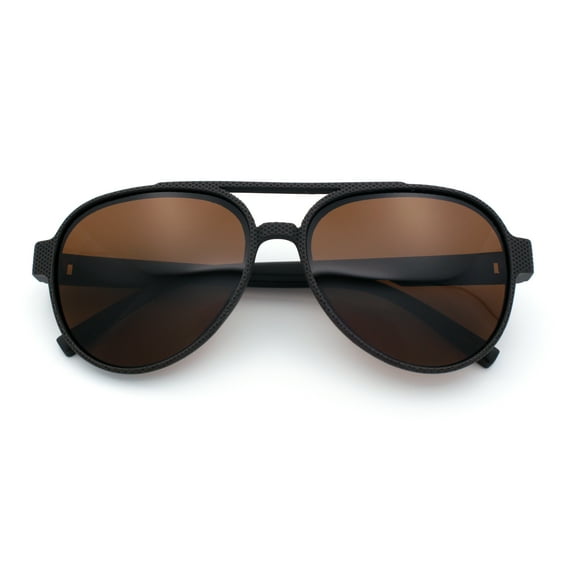 Polarized Mens Metal Flex Hinge Round Fashion Racer Plastic Sunglasses All Brown