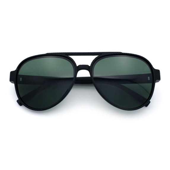 Polarized Mens Metal Flex Hinge Round Fashion Racer Plastic Sunglasses Black - Green