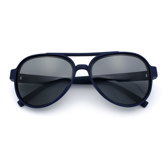 Polarized Mens Metal Flex Hinge Round Fashion Racer Plastic Sunglasses Navy - Black