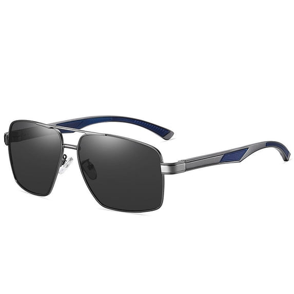 Men Polarized Sunglasses Metal Frame Large Double Beam Driving Sun Glasses TAC Lenses Fashion Eyewear Everyday