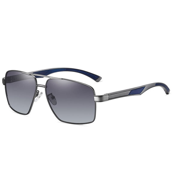 Men Polarized Sunglasses Metal Frame Large Double Beam Driving Sun Glasses TAC Lenses Fashion Eyewear Everyday