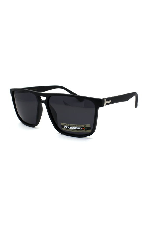Polarized Mens Minimal Thin Plastic Horn Rim Hipster Sunglasses Matte Black