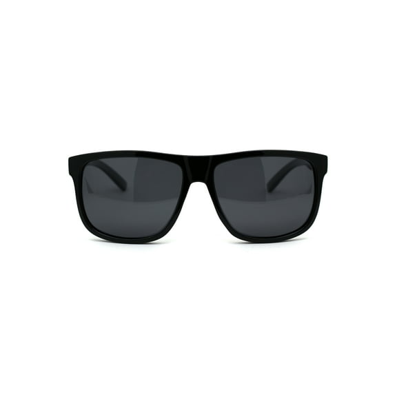 Polarized Mens Oversize Hipster Horn Rim Plastic Sunglasses Shiny Black
