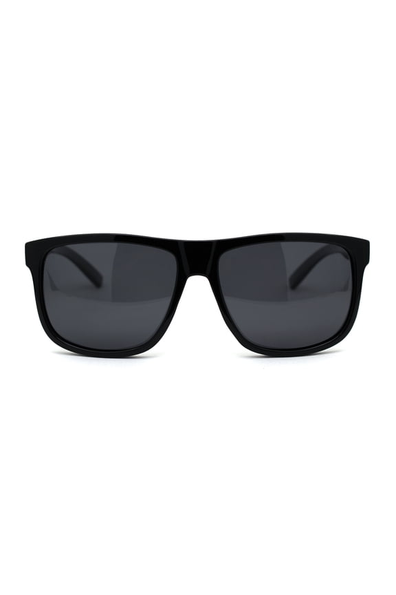 Polarized Mens Oversize Hipster Horn Rim Plastic Sunglasses Shiny Black