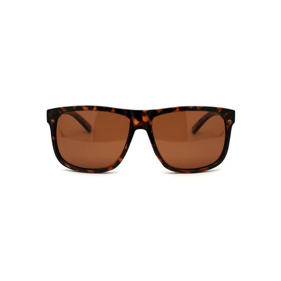 Polarized Mens Oversize Hipster Horn Rim Plastic Sunglasses Shiny Tortoise Brown