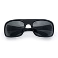 thumbnail image 1 of Polarized Mens Rectangle Wrap Classic Biker Style Sport Plastic Sunglasses Matte Black - Black, 1 of 8