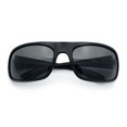 thumbnail image 1 of Polarized Mens Rectangle Wrap Classic Biker Style Sport Plastic Sunglasses Shiny Black - Black, 1 of 8