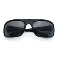 thumbnail image 1 of Polarized Mens Rectangle Wrap Classic Biker Style Sport Plastic Sunglasses Shiny Black - Black, 1 of 8