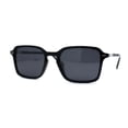 thumbnail image 1 of Polarized Mens Retro Rectangle Keyhole Plastic Hipster Sunglasses Shiny Black, 1 of 4