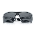 thumbnail image 1 of Polarized Mens Retro Sport Shield Wrap Around Plastic Rectangular Sunglasses Silver - Black, 1 of 8