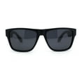 thumbnail image 1 of Polarized Mens Simple Light Weight Horn Rim Gentlemanly Hipster Rectangle Sunglasses Matte Black - Black, 1 of 4