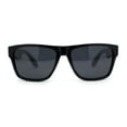 thumbnail image 1 of Polarized Mens Simple Light Weight Horn Rim Gentlemanly Hipster Rectangle Sunglasses Shiny Black - Black, 1 of 4