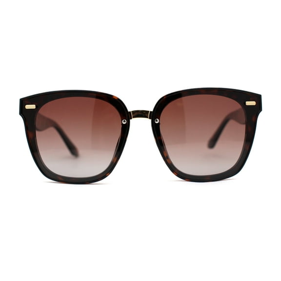 Polarized Metal Bridge Luxury Plastic Horn Rim Fashion Sunglasses Tortoise Brown