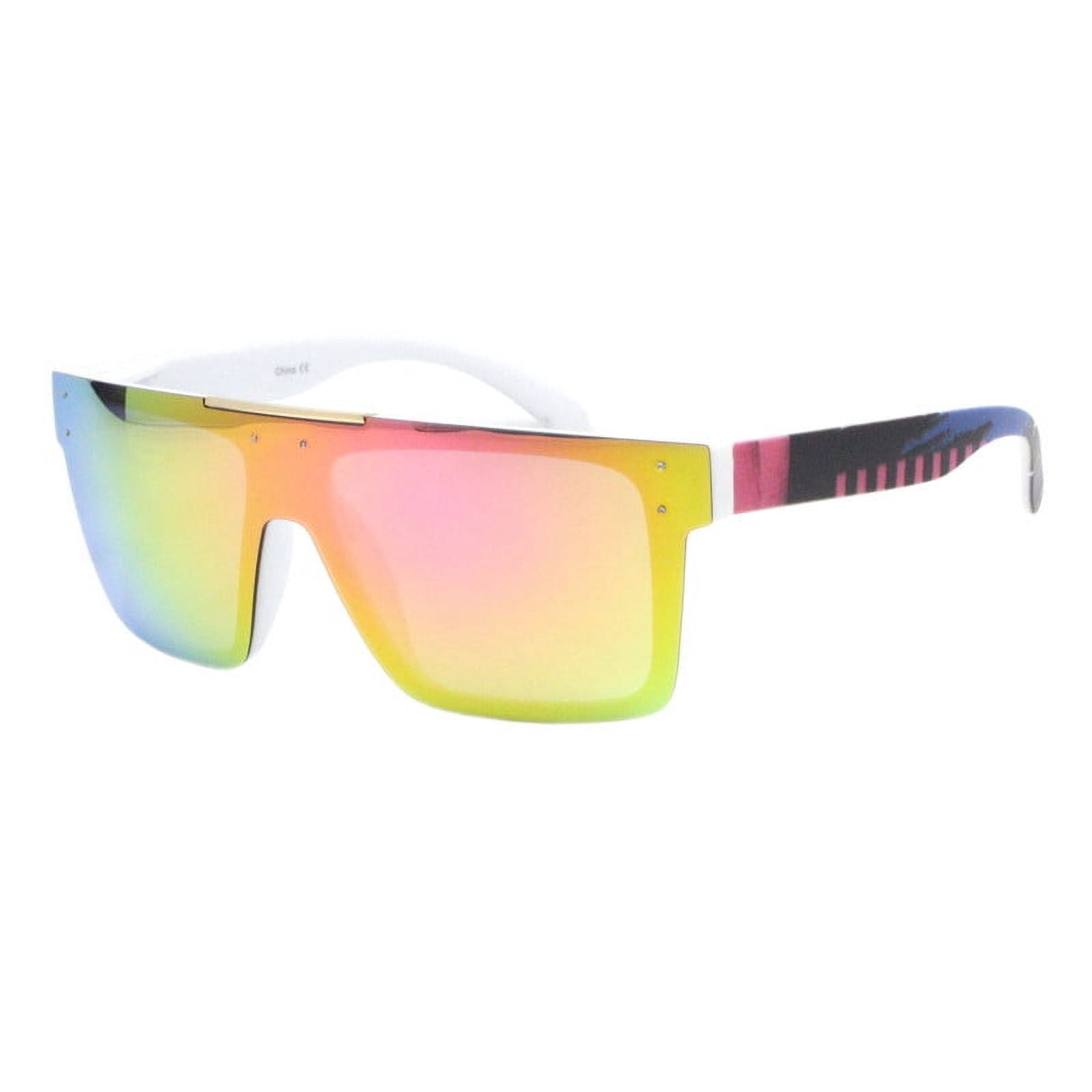 Polarized Mirrored Lens Sunglasses Unisex Square Sporty  display picture 3