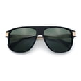 thumbnail image 1 of Polarized Mogul Mobster Flat Top Racer Mafia Plastic Fashion Sunglasses Matte Black Gunmetal - Green, 1 of 4