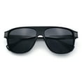 thumbnail image 1 of Polarized Mogul Mobster Flat Top Racer Mafia Plastic Fashion Sunglasses Shiny Black Gunmetal - Black, 1 of 8