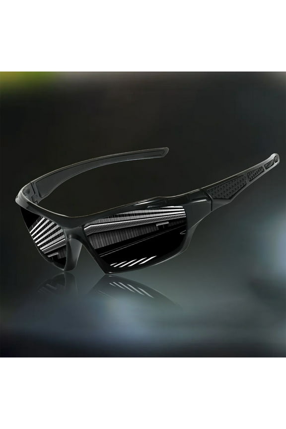 Polarized Motorcycle Riding Goggles, Windproof Cycling Glasses Outdoor Sports Sunglasses Interchangeable Lenes for Running, Baseball Golf, Driving, Fishing, Riding, Mountain Bike, Hiking