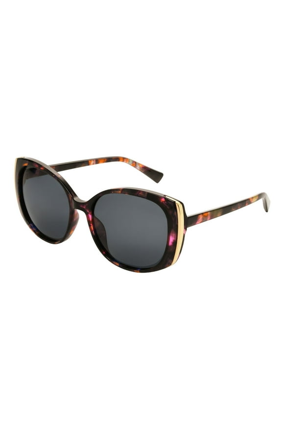 Polarized Multi-Colored Tort Oval Frame Sunglasses