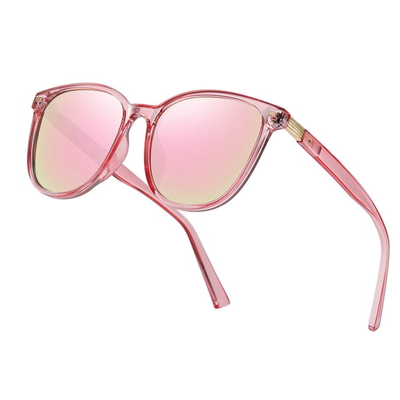 Polarized Night Vision Glasses for Women, Anti Glare Driving Vision Glasses with PINK Lens, UV400 Protection