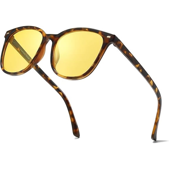 Polarized Night Vision Glasses for Women, Anti Glare Driving Vision Glasses with Yellow Lens, UV400 Protection