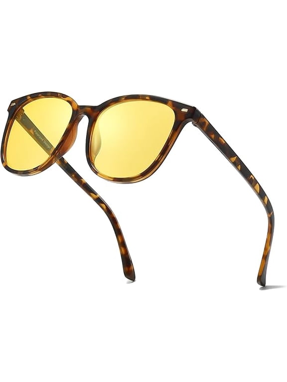 Polarized Night Vision Glasses for Women, Anti Glare Driving Vision Glasses with Yellow Lens, UV400 Protection