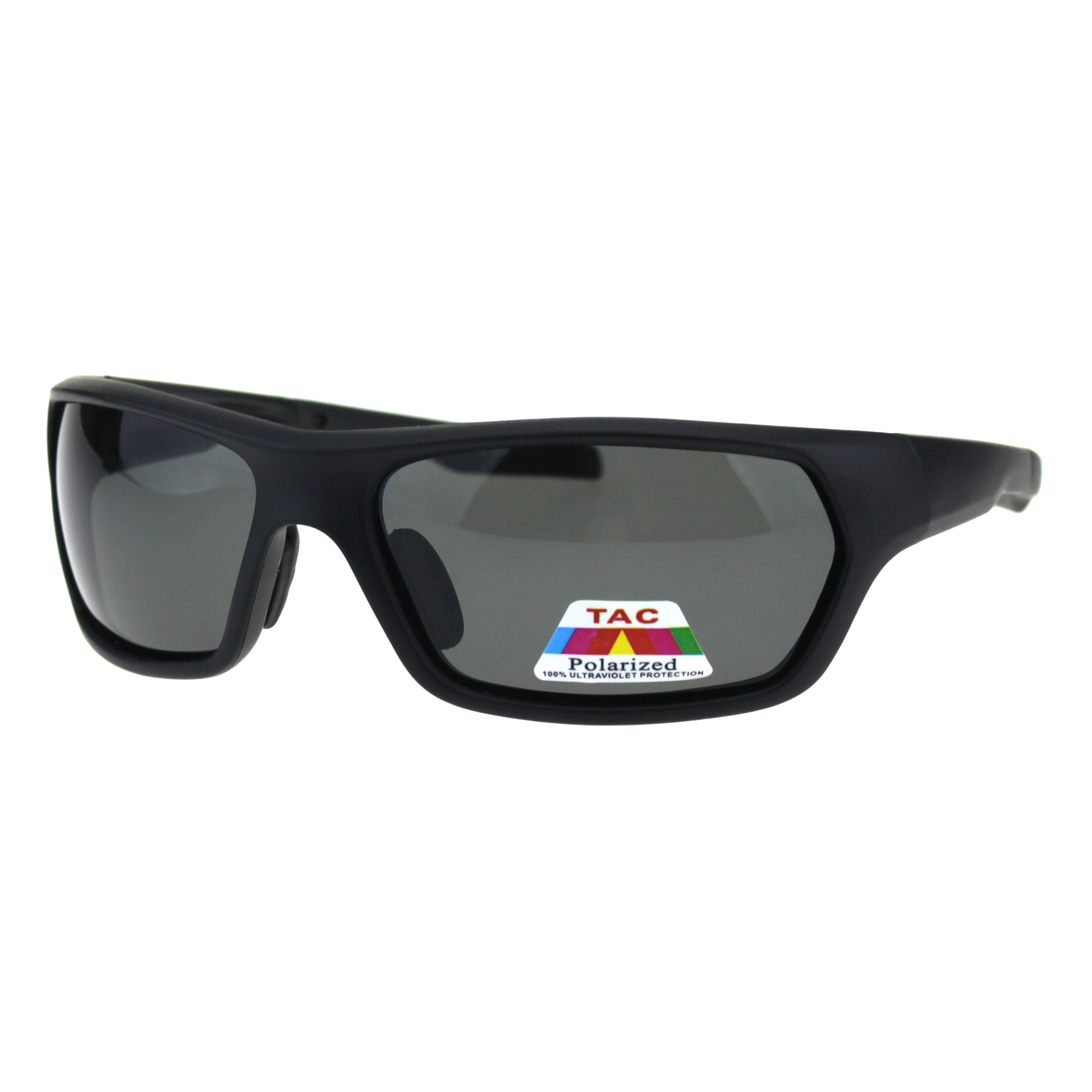 Polarized No Glare Warp Plastic Sport Light Weight Mens Sunglasses Matte Black - image 1 of 3