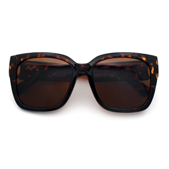 Polarized Oversized High Temple Horn Rim Fit Over Fashion Sunglasses Tortoise - Brown