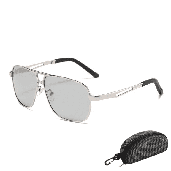 Polarized Photochromic Sunglasses for Men - UV400 Protection Clear Vision and Lightweight Sun Glasses for Driving Fishing Cycling Outdoor, with Carrying Case