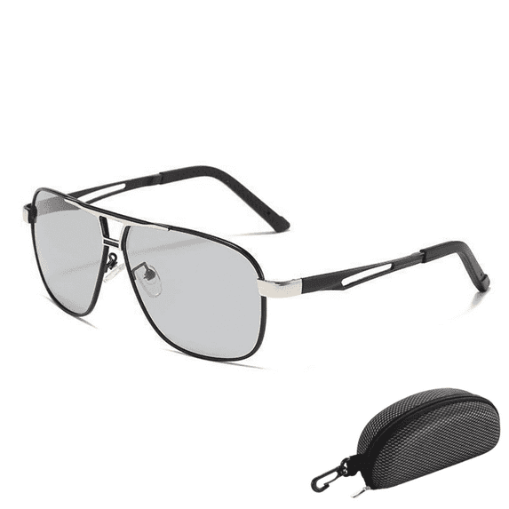 Polarized Photochromic Sunglasses for Men - UV400 Protection Clear Vision and Lightweight Sun Glasses for Driving Fishing Cycling Outdoor, with Carrying Case