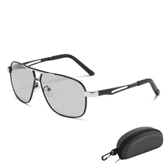 Polarized Photochromic Sunglasses for Men - UV400 Protection Clear Vision and Lightweight Sun Glasses for Driving Fishing Cycling Outdoor, with Carrying Case