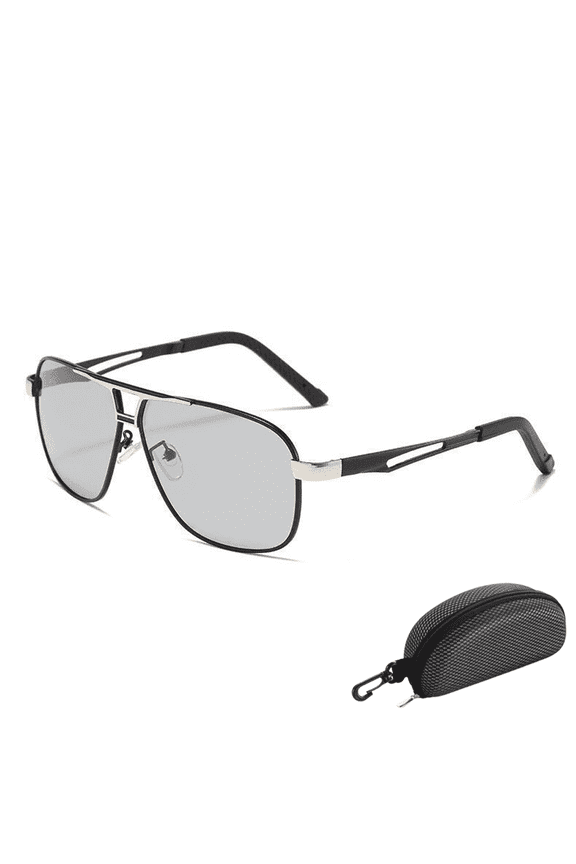Polarized Photochromic Sunglasses for Men - UV400 Protection Clear Vision and Lightweight Sun Glasses for Driving Fishing Cycling Outdoor, with Carrying Case