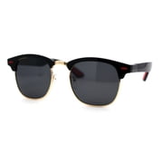 Polarized Premium Sporty Iconic Half Rim Sunglasses Shiny Black