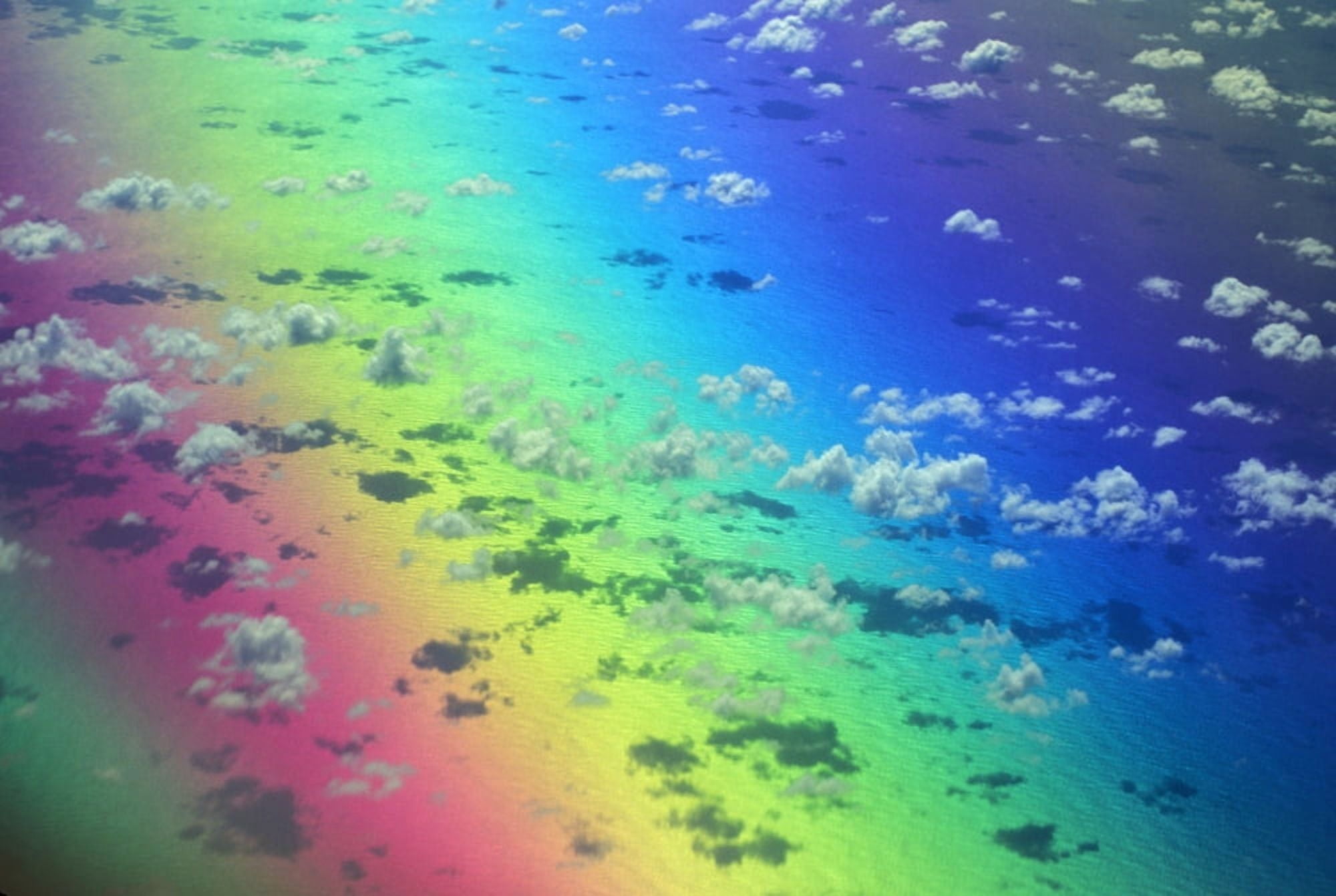Polarized Rainbow And Aerial Of Clouds Over The Ocean Canvas Art - Allan Seiden  Design Pics (17 x 11)