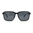 thumbnail image 1 of Polarized Rectangular Mens Gentlemanly Simple Frost Plastic Sunglasses Matte Black - Black, 1 of 4