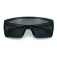 thumbnail image 1 of Polarized Rimless Oversized Shield Flat Top High Temple Plastic Sport Sunglasses Matte Black - Black, 1 of 1