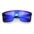 thumbnail image 1 of Polarized Rimless Skeleton Arm Shield Horn Rim Flat Top Plastic Sunglasses Blue - Blue Mirror, 1 of 8