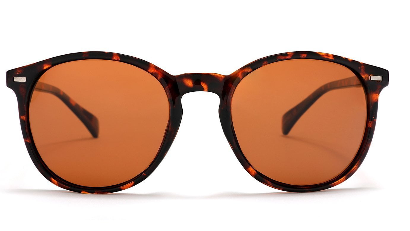 Polarized Round Verona Horn Rimmed Sunglasses - Brown Tortoise