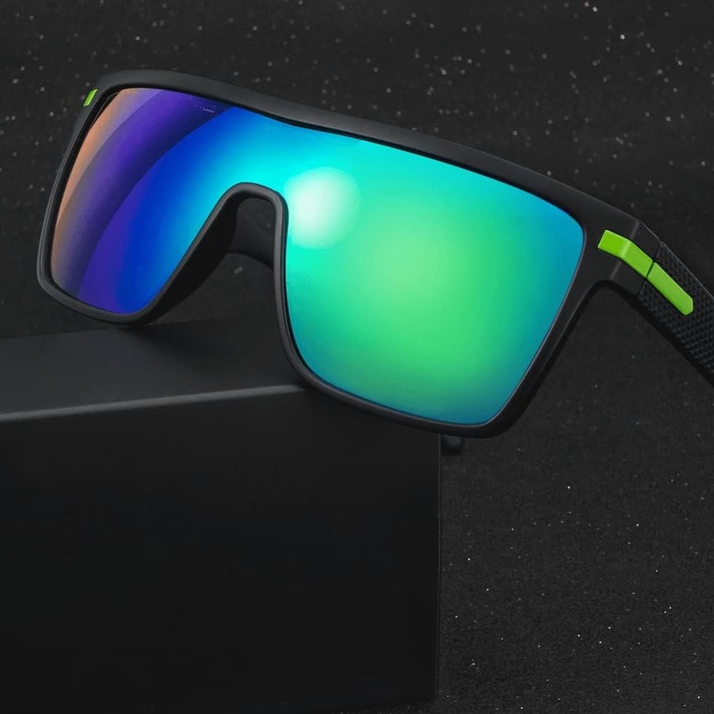 Polarized Shield Sunglasses for Women Men Oversized Square Flat