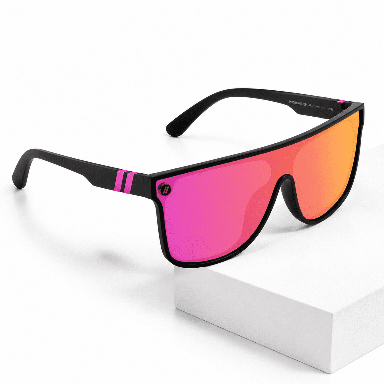 Emma Single Polarized Single-lens Flat-top Sunglasses, Midnight Emma, UV Protection ...