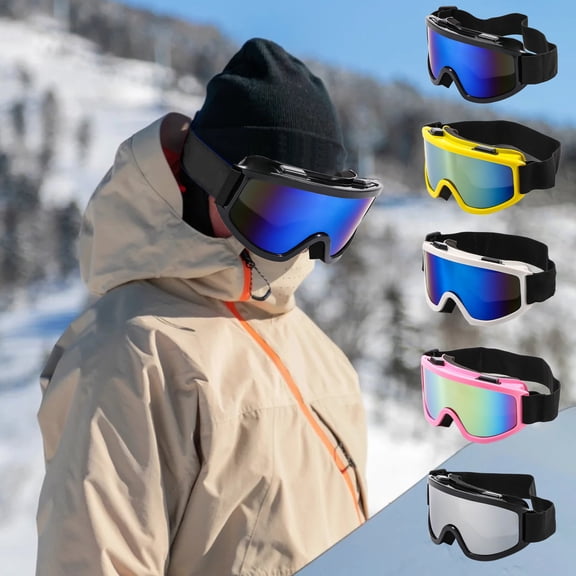 Polarized Ski Goggles with Double Lens, Large Frame PC Snowboard Goggles with Foam Padding for Skiing and Winter Sports