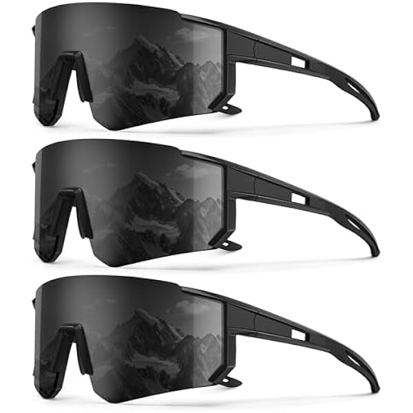 Polarized Sport Sunglasses-Men-Women Running-Sunglasses: Cycling Sun Glasses UV Protection Driving Fishing 3packs