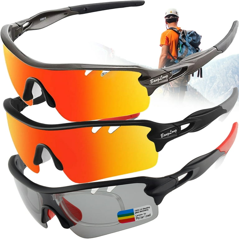 Polarized Sport Sunglasses for Men and Women, Ideal for Driving Fishing,  Cycling, and Running, UV Protection