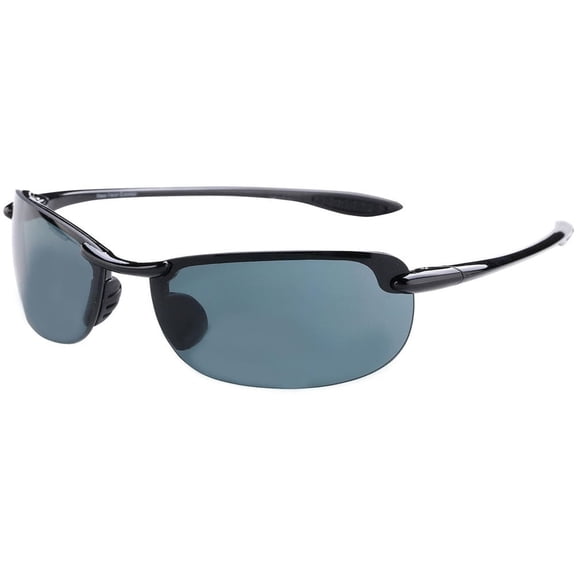 Polarized Sport Wrap Sunglasses for Men & Women, Lightweight Designer Frames with UV400 Protection - Jet