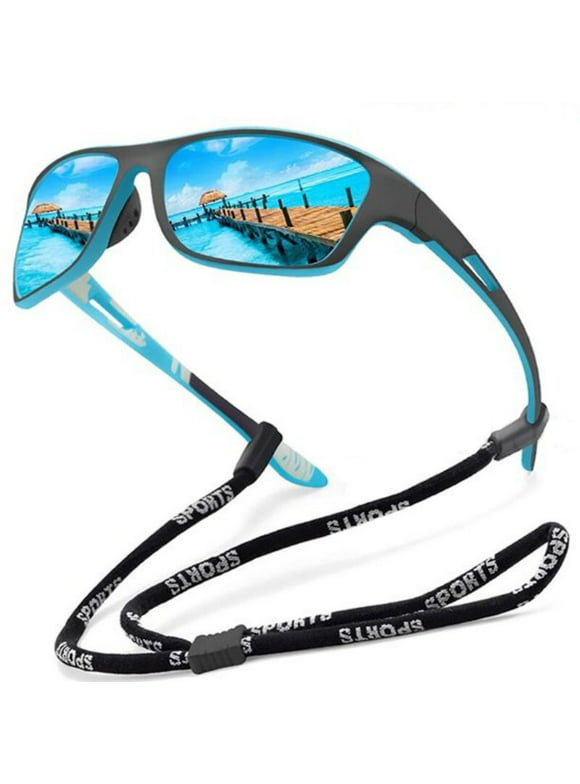 Polarized Sports Sunglasses Fishing Sunglasses for Men Women Driving Shades Cycling Camping Hiking Sun Glasses UV400 Eyewear Blue